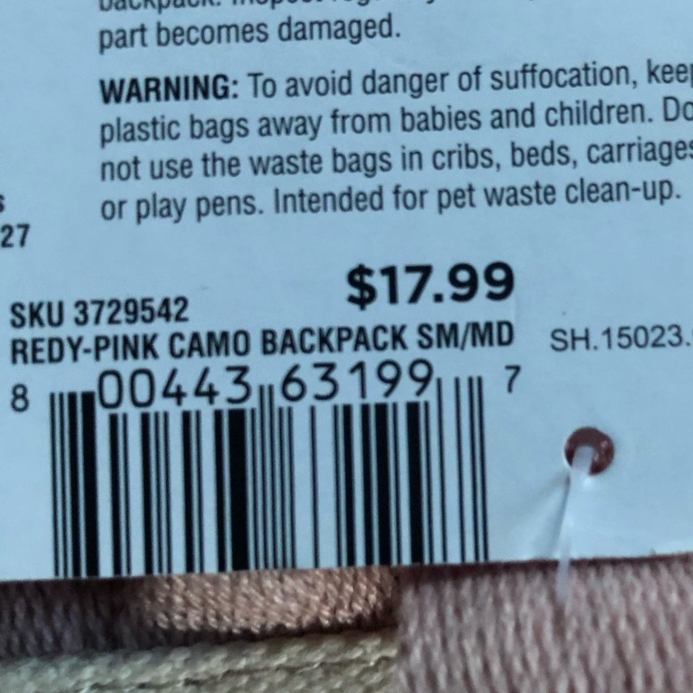 NWT Reddy Pink Camo dog backpack S/M - Picture 7 of 7